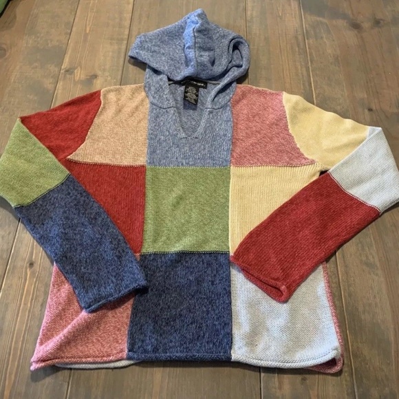 No Boundaries Sweaters - SOLD Long Sleeve Multicolored Hoodie Knit Sweater